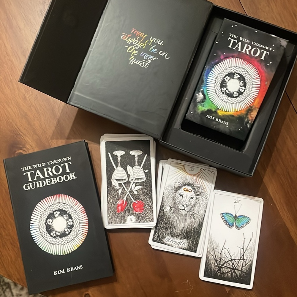 The Wild Unknown Tarot Deck & Guidebook - Black with Multicolor Accents